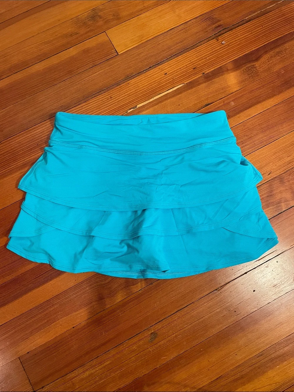 Turquoise Athleta Girl Swing Skort- Tiered Ruffle Active Skirt Girls L/12
